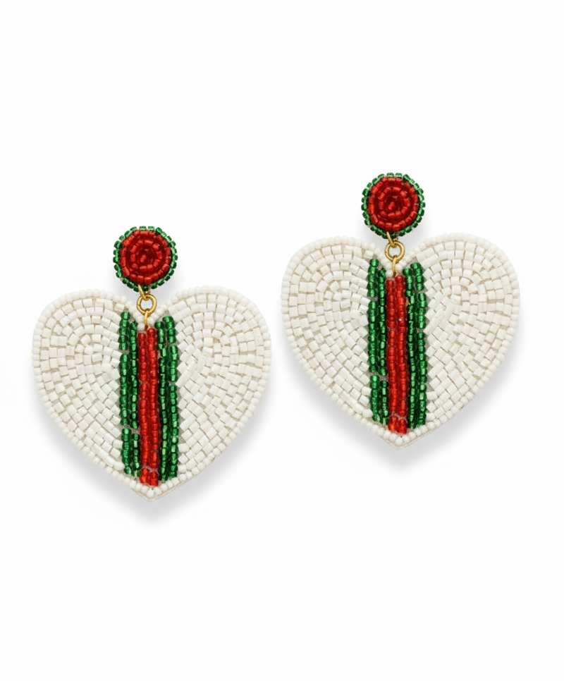 Hearts of Holiday Magic Earrings - White-230 Jewelry-GS JEWELRY-Coastal Bloom Boutique, find the trendiest versions of the popular styles and looks Located in Indialantic, FL