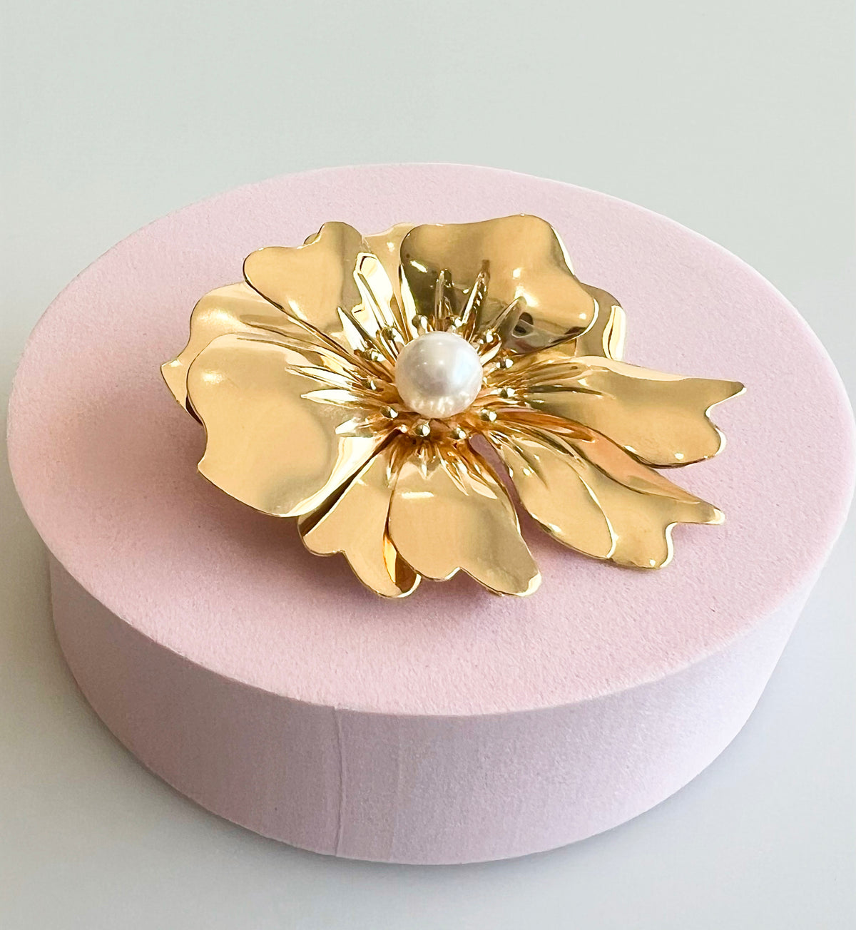 Metallic Flower & Faux Pearl Brooch-260 Other Accessories-Darling-Coastal Bloom Boutique, find the trendiest versions of the popular styles and looks Located in Indialantic, FL