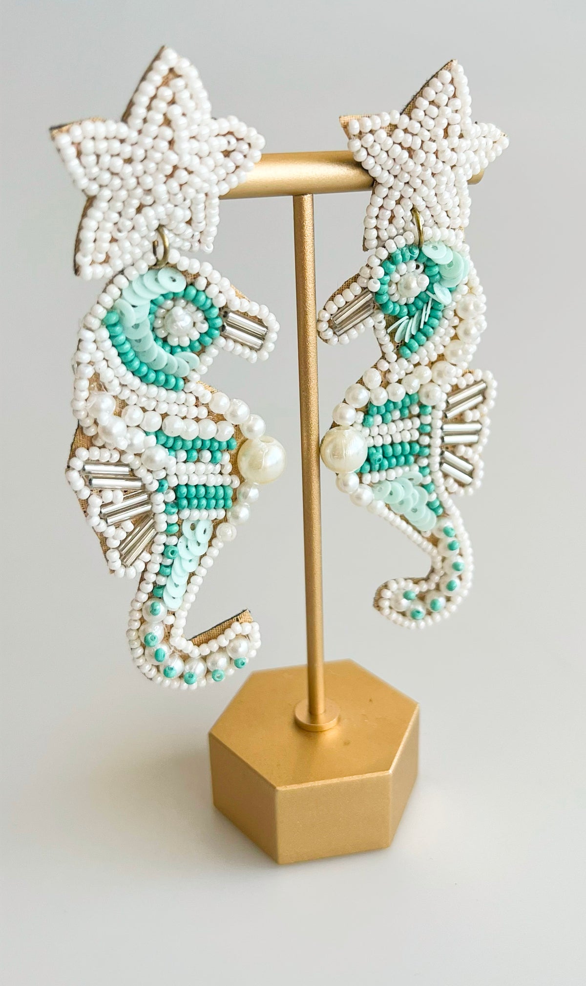 Ocean Treasure Pearl Detailed Earrings - Turquoise-230 Jewelry-GS JEWELRY-Coastal Bloom Boutique, find the trendiest versions of the popular styles and looks Located in Indialantic, FL