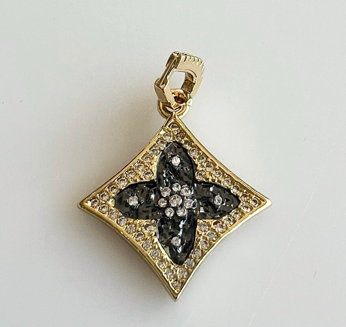 Mini CZ Cross Flower Charm-230 Jewelry-CBALY-Coastal Bloom Boutique, find the trendiest versions of the popular styles and looks Located in Indialantic, FL