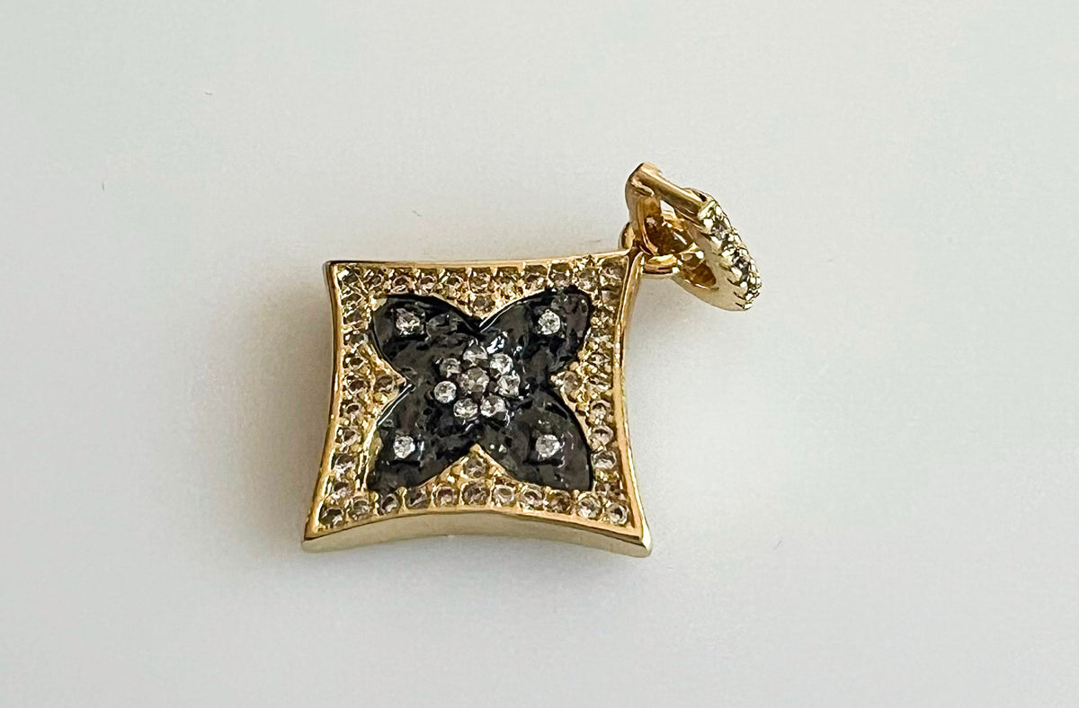 Mini CZ Cross Flower Charm-230 Jewelry-CBALY-Coastal Bloom Boutique, find the trendiest versions of the popular styles and looks Located in Indialantic, FL