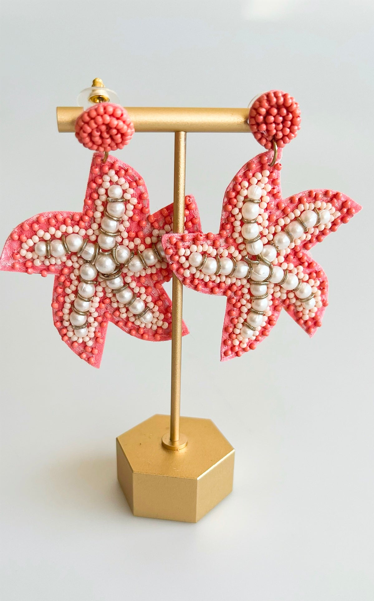 Tropical Star Earrings - Coral-230 Jewelry-Golden Stella-Coastal Bloom Boutique, find the trendiest versions of the popular styles and looks Located in Indialantic, FL
