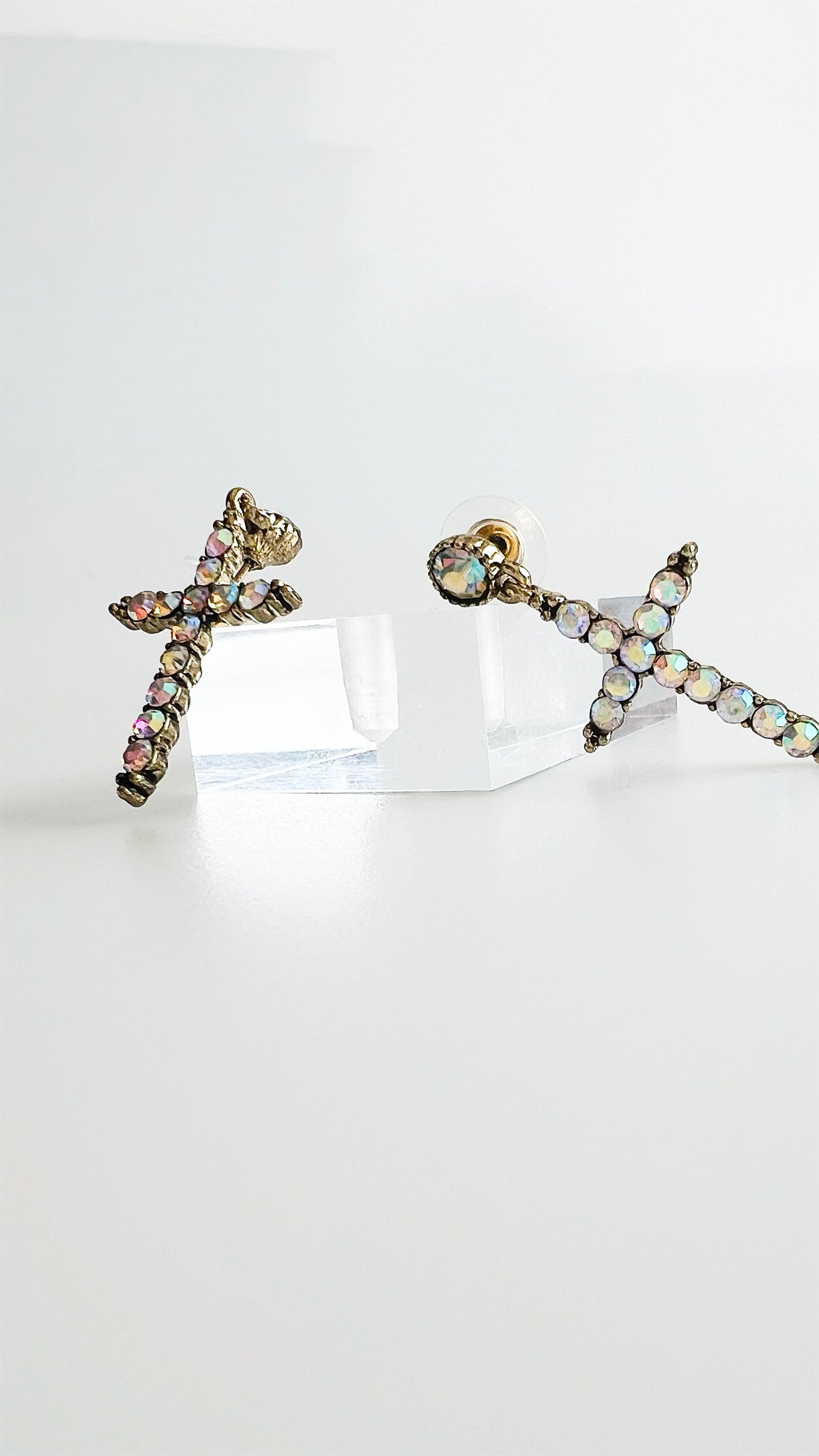 Holographic Cross Dangle Earrings-230 Jewelry-NYW-Coastal Bloom Boutique, find the trendiest versions of the popular styles and looks Located in Indialantic, FL