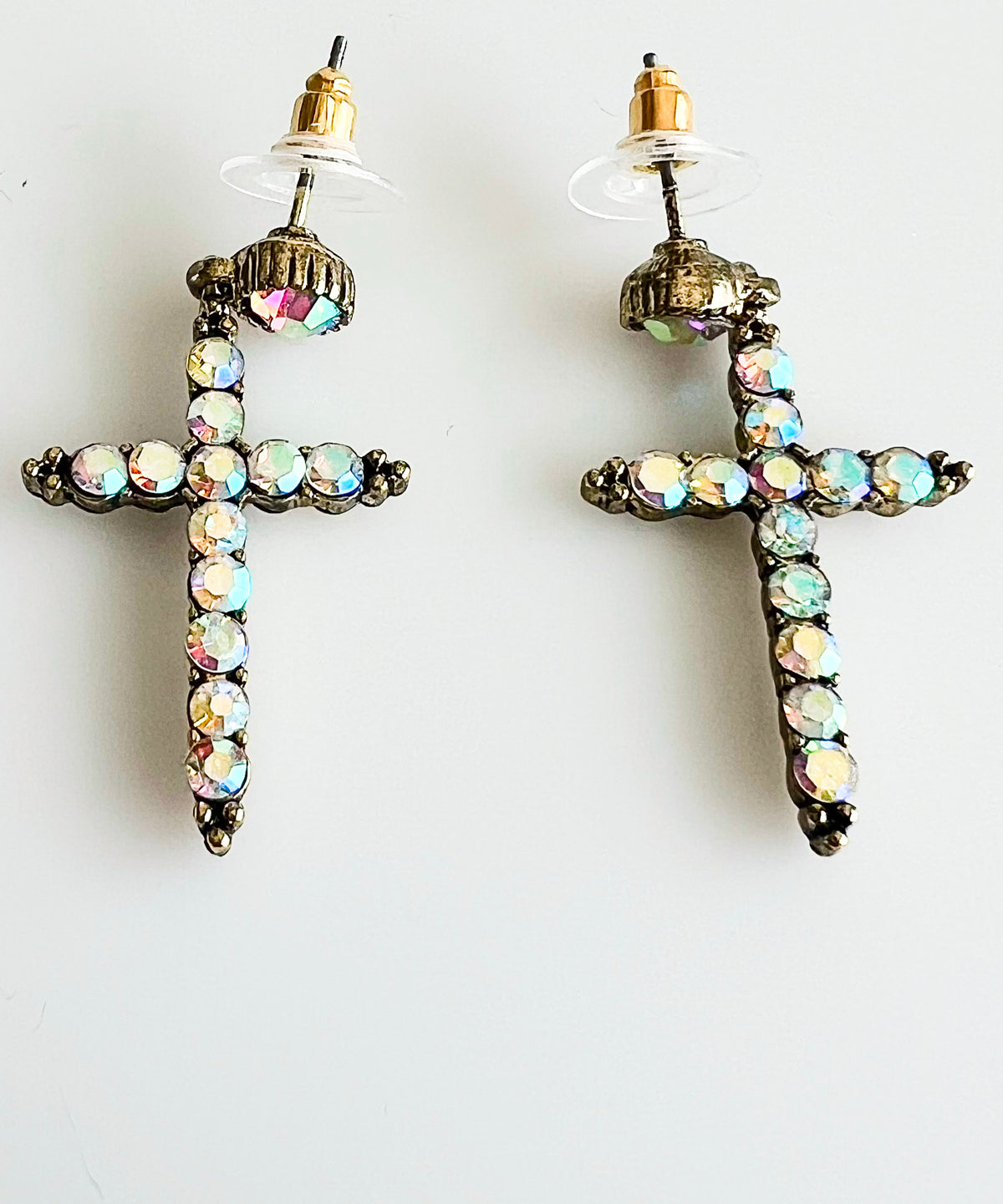 Holographic Cross Dangle Earrings-230 Jewelry-Wona-Coastal Bloom Boutique, find the trendiest versions of the popular styles and looks Located in Indialantic, FL