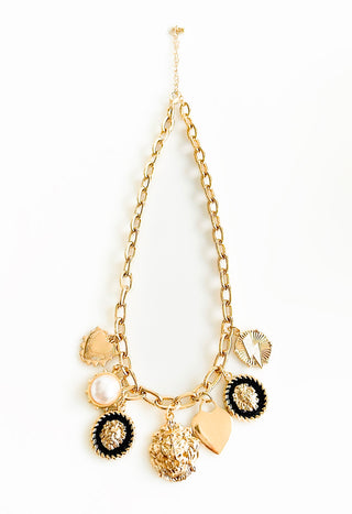 Savage & Heart Charm Necklace-230 Jewelry-ICCO ACCESSORIES-Coastal Bloom Boutique, find the trendiest versions of the popular styles and looks Located in Indialantic, FL