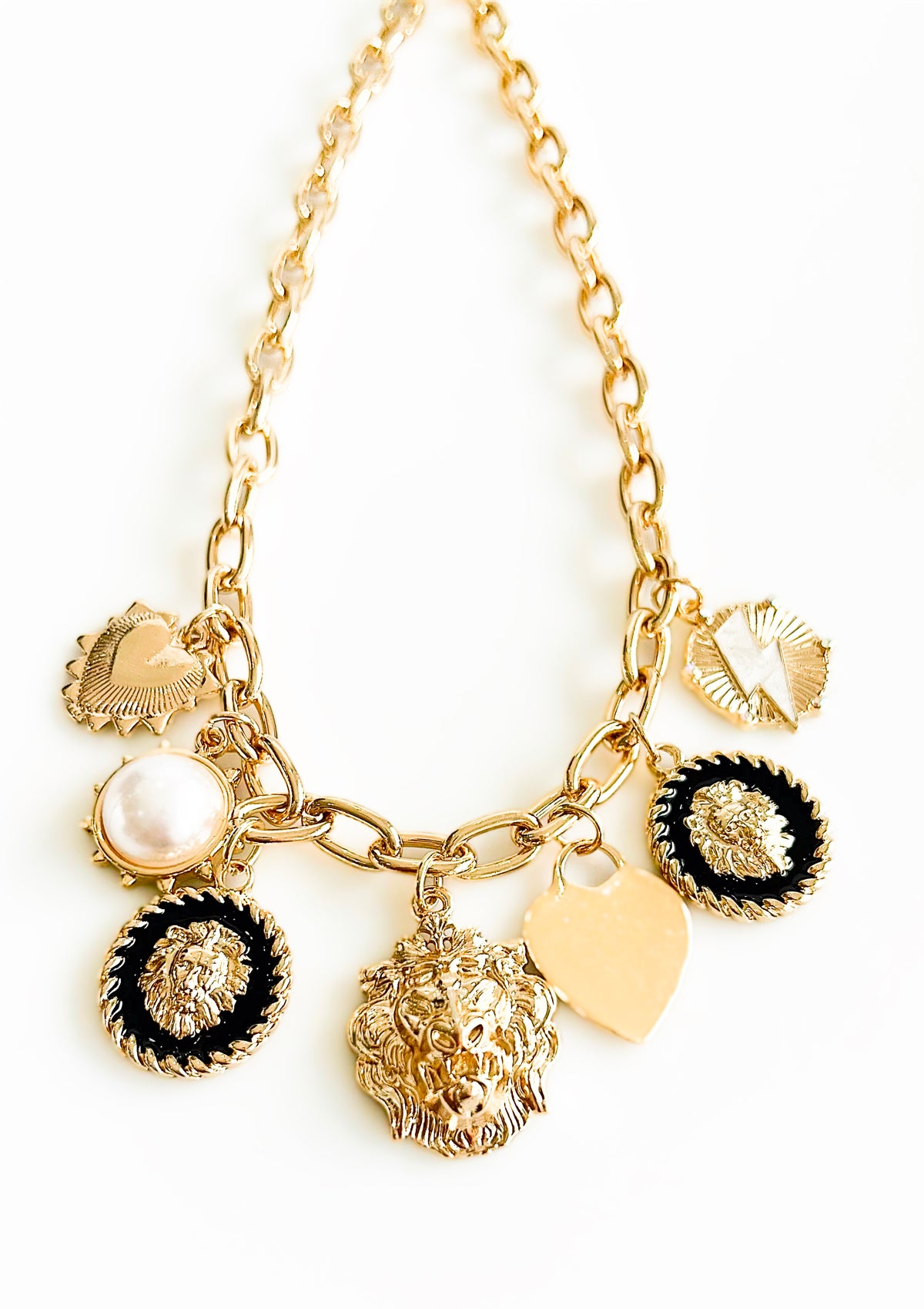 Savage & Heart Charm Necklace-230 Jewelry-ICCO ACCESSORIES-Coastal Bloom Boutique, find the trendiest versions of the popular styles and looks Located in Indialantic, FL
