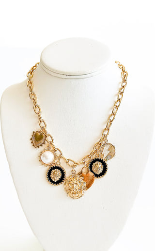 Savage & Heart Charm Necklace-230 Jewelry-ICCO ACCESSORIES-Coastal Bloom Boutique, find the trendiest versions of the popular styles and looks Located in Indialantic, FL