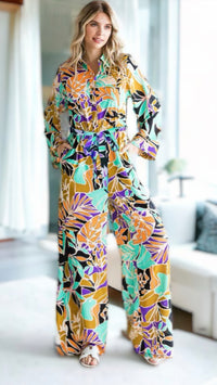Floral Belted Jumpsuit-200 Dresses/Jumpsuits/Rompers-Jodifl-Coastal Bloom Boutique, find the trendiest versions of the popular styles and looks Located in Indialantic, FL