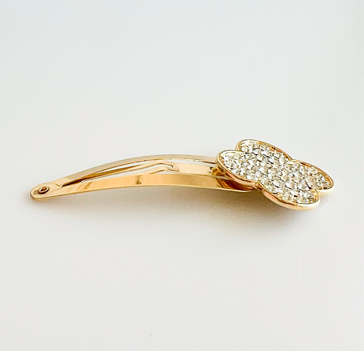 CZ Clover Glass Stone Pave Snap Clip-260 Other Accessories-US Jewelry House-Coastal Bloom Boutique, find the trendiest versions of the popular styles and looks Located in Indialantic, FL