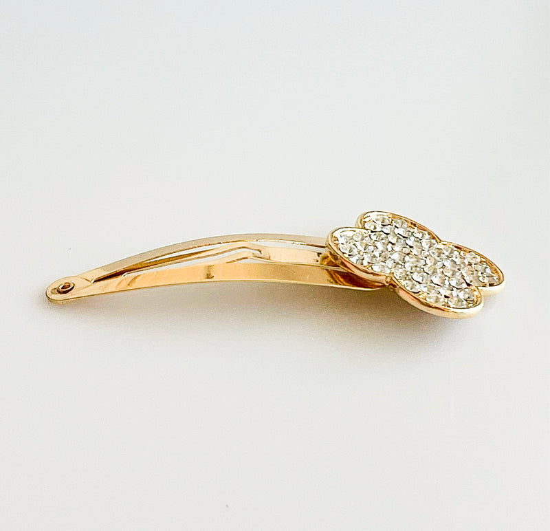 CZ Clover Glass Stone Pave Snap Clip-260 Other Accessories-US Jewelry House-Coastal Bloom Boutique, find the trendiest versions of the popular styles and looks Located in Indialantic, FL