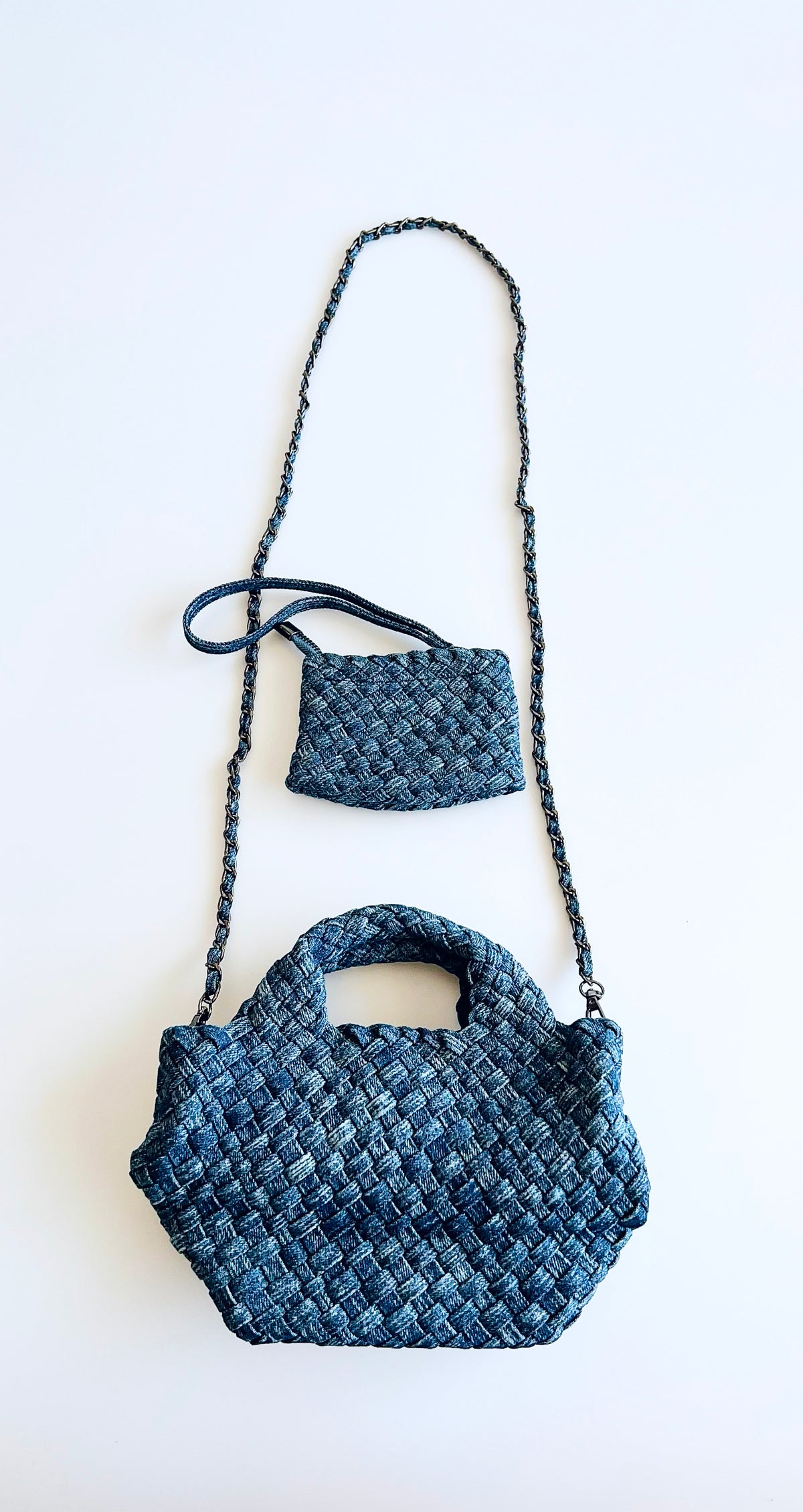 Denim Braided Handbag-240 Bags-BC Handbags-Coastal Bloom Boutique, find the trendiest versions of the popular styles and looks Located in Indialantic, FL