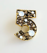 CZ No.5 Brooch-230 Jewelry-Chasing Bandits-Coastal Bloom Boutique, find the trendiest versions of the popular styles and looks Located in Indialantic, FL
