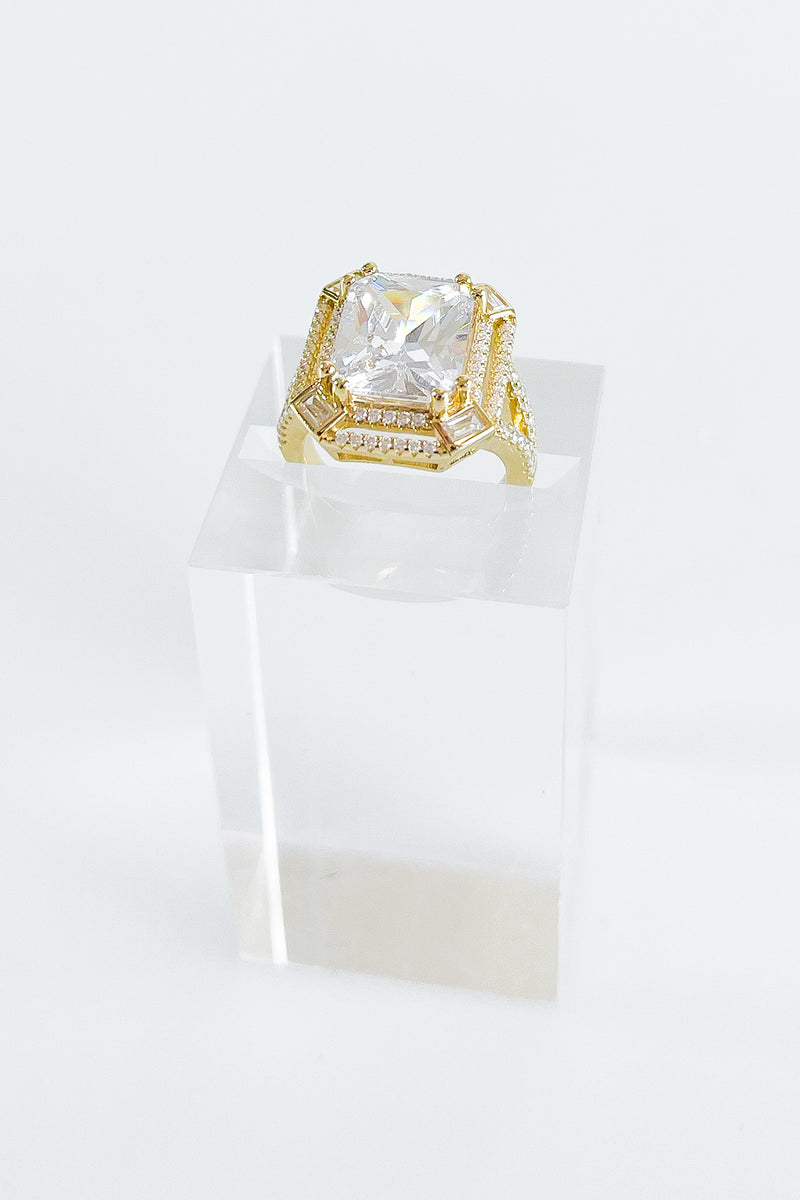 Sterling Silver Clear CZ Double Halo Ring - Gold-230 Jewelry-NYC-Coastal Bloom Boutique, find the trendiest versions of the popular styles and looks Located in Indialantic, FL