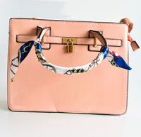 Scarf Handle Satchel Bag and Wallet Set - Blush-240 Bags-AppleJuice Accessories by Glamoure-Coastal Bloom Boutique, find the trendiest versions of the popular styles and looks Located in Indialantic, FL