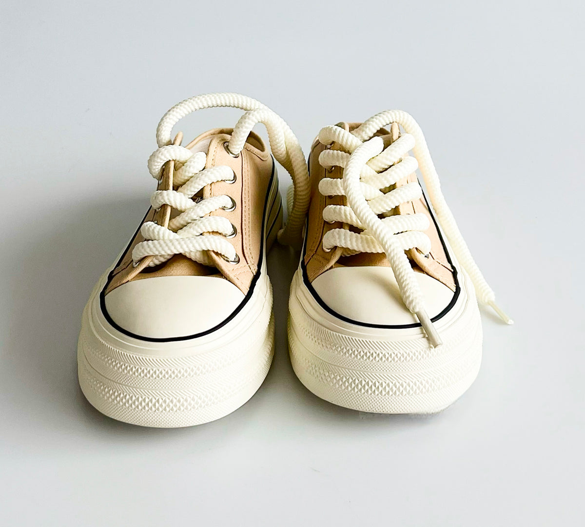 Classic Platform Sneakers - Beige-250 Shoes-Chasing Bandits-Coastal Bloom Boutique, find the trendiest versions of the popular styles and looks Located in Indialantic, FL