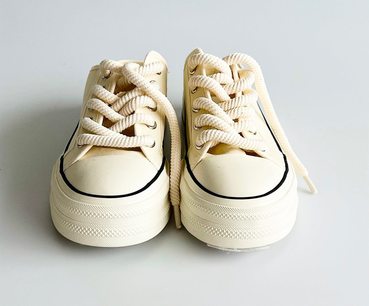 Classic Platform Sneakers - Cream-250 Shoes-Chasing Bandits-Coastal Bloom Boutique, find the trendiest versions of the popular styles and looks Located in Indialantic, FL