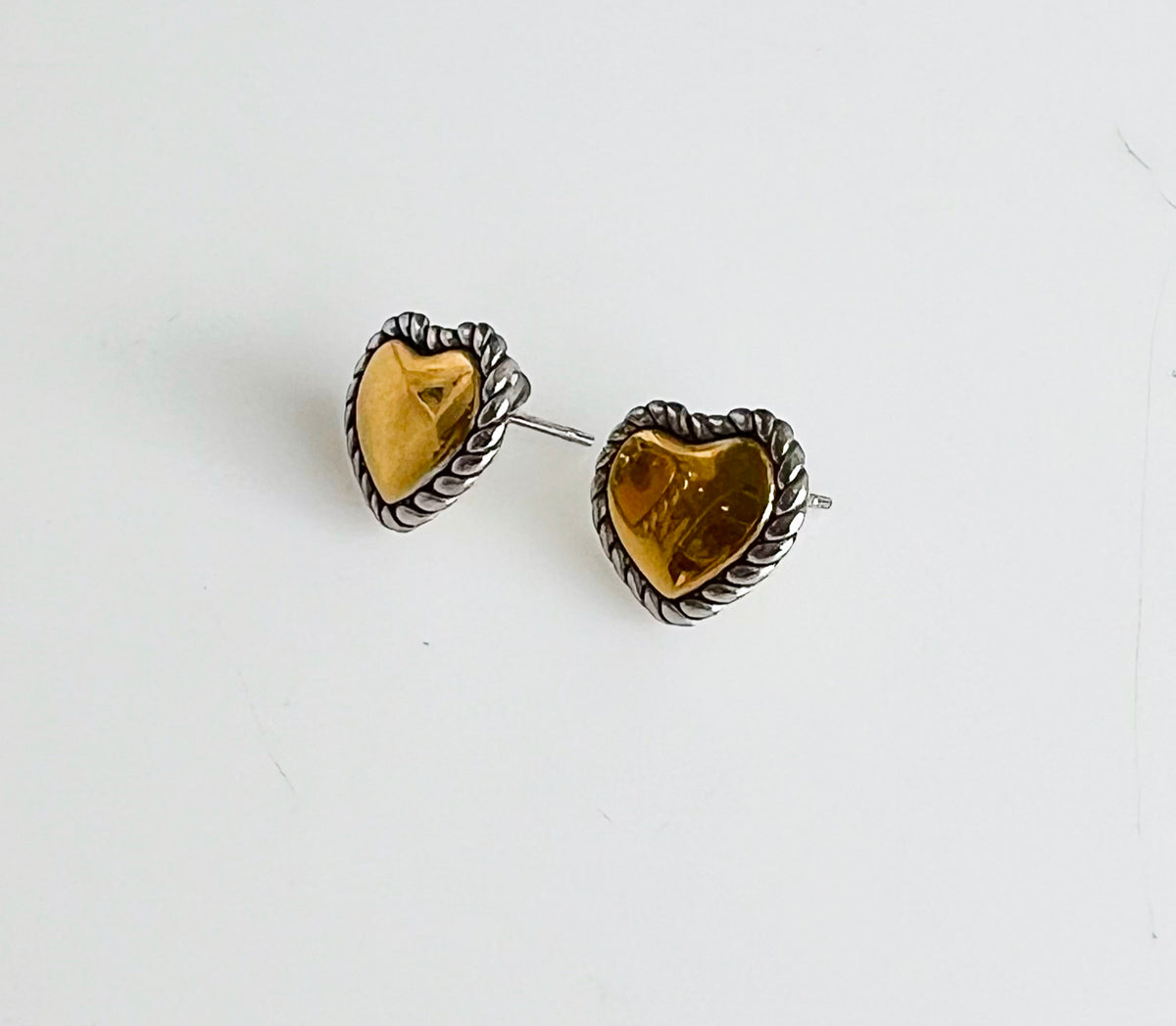 Two Tone Heart Earrings-230 Jewelry-Darling-Coastal Bloom Boutique, find the trendiest versions of the popular styles and looks Located in Indialantic, FL
