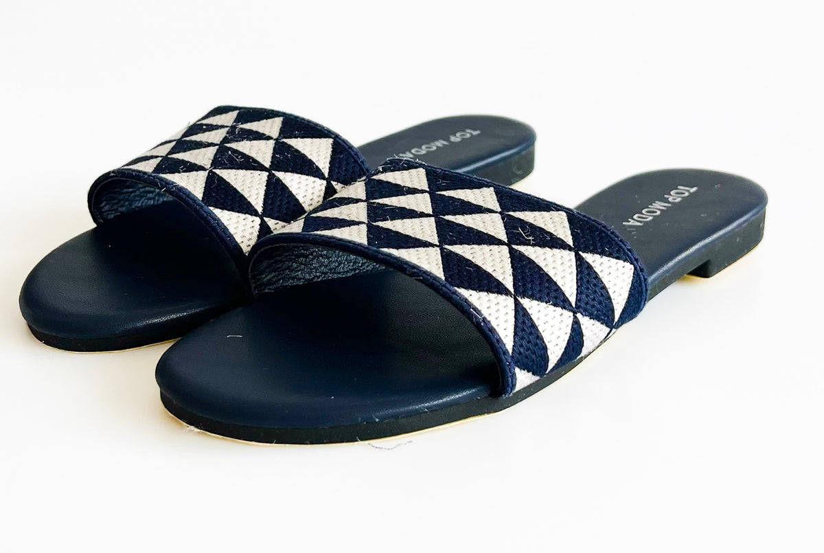 Triangle Print Slip On - Navy-250 Shoes-CJ Shoes-Coastal Bloom Boutique, find the trendiest versions of the popular styles and looks Located in Indialantic, FL