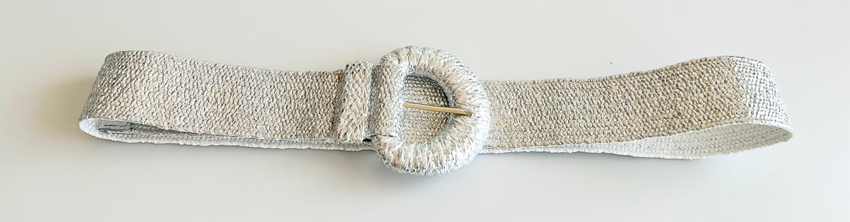 Metallic Straw Plus Belt - Silver-260 Other Accessories-AppleJuice Accessories by Glamoure-Coastal Bloom Boutique, find the trendiest versions of the popular styles and looks Located in Indialantic, FL