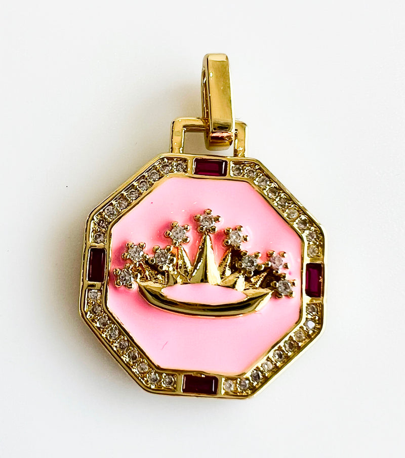 Cz Royalty Charm - Pink-230 Jewelry-Chasing Bandits-Coastal Bloom Boutique, find the trendiest versions of the popular styles and looks Located in Indialantic, FL