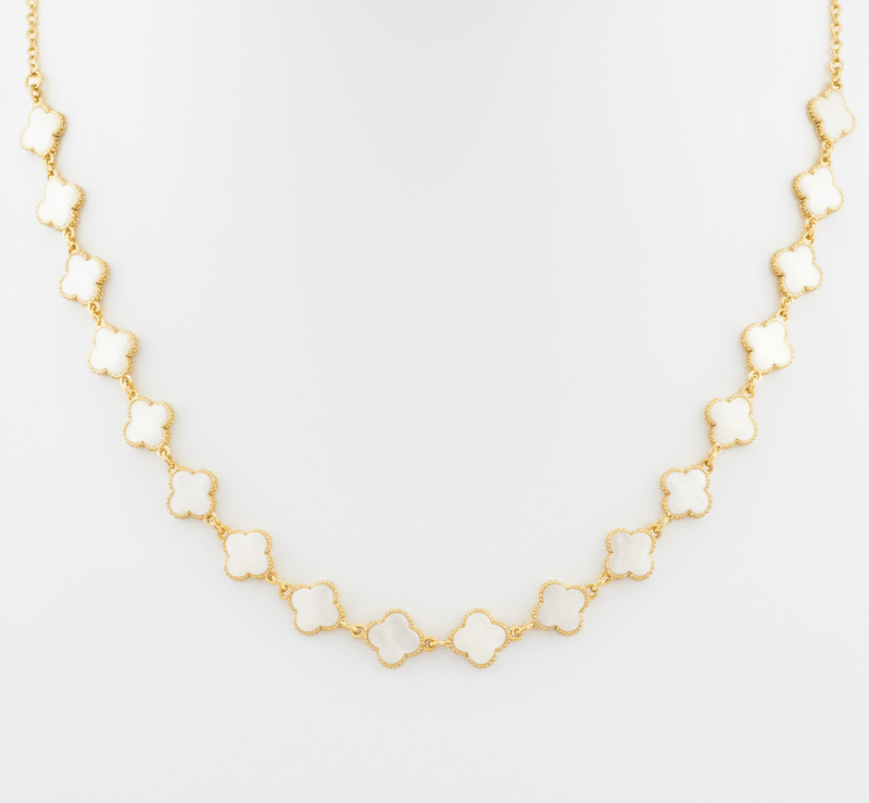 Eternal Clover Linked Necklace-230 Jewelry-GS JEWELRY-Coastal Bloom Boutique, find the trendiest versions of the popular styles and looks Located in Indialantic, FL