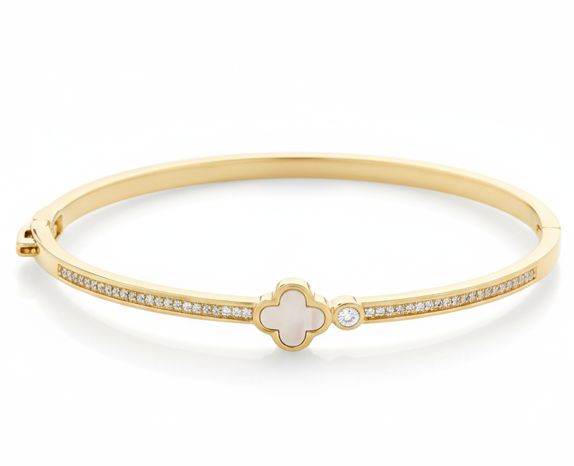 Eternal Clover Accent Bracelet-230 Jewelry-GS JEWELRY-Coastal Bloom Boutique, find the trendiest versions of the popular styles and looks Located in Indialantic, FL