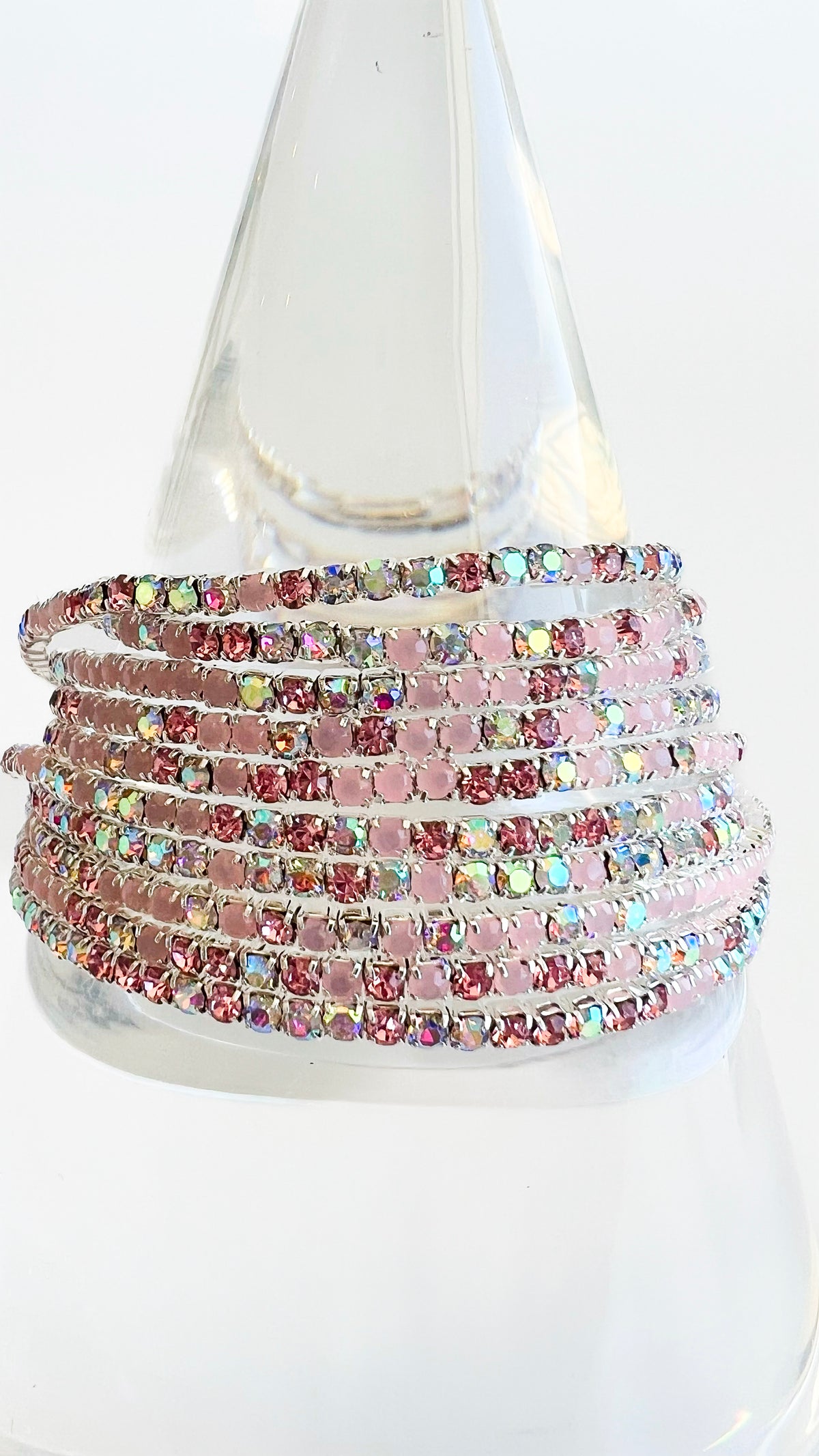 Cz Sparkling Elastic Bracelet - Pink-230 Jewelry-Darling-Coastal Bloom Boutique, find the trendiest versions of the popular styles and looks Located in Indialantic, FL