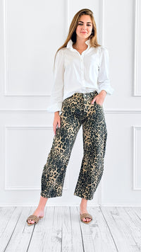 Leopard Print Relaxed Denim Pant-100 Pants-SO ME-Coastal Bloom Boutique, find the trendiest versions of the popular styles and looks Located in Indialantic, FL