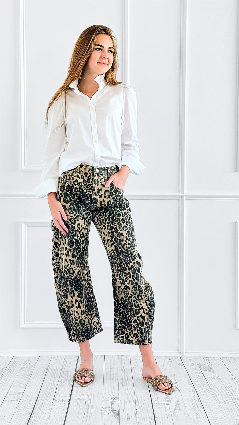 Leopard Print Relaxed Denim Pant-100 Pants-SO ME-Coastal Bloom Boutique, find the trendiest versions of the popular styles and looks Located in Indialantic, FL