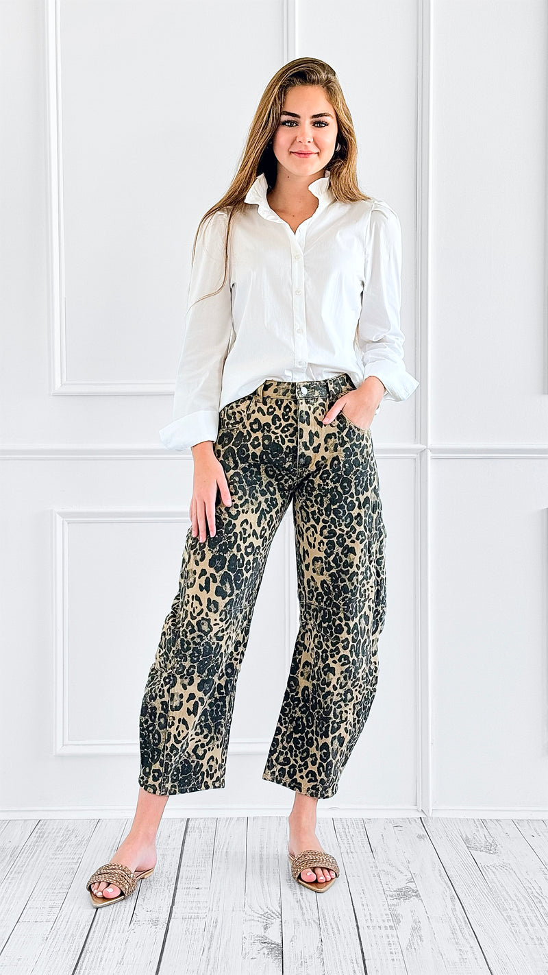 Leopard Print Relaxed Denim Pant-100 Pants-SO ME-Coastal Bloom Boutique, find the trendiest versions of the popular styles and looks Located in Indialantic, FL