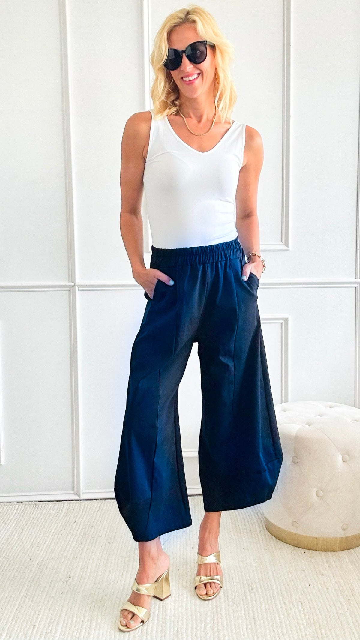 La Spezia Scuba Italian Pants - Navy-pants-Germany-Coastal Bloom Boutique, find the trendiest versions of the popular styles and looks Located in Indialantic, FL