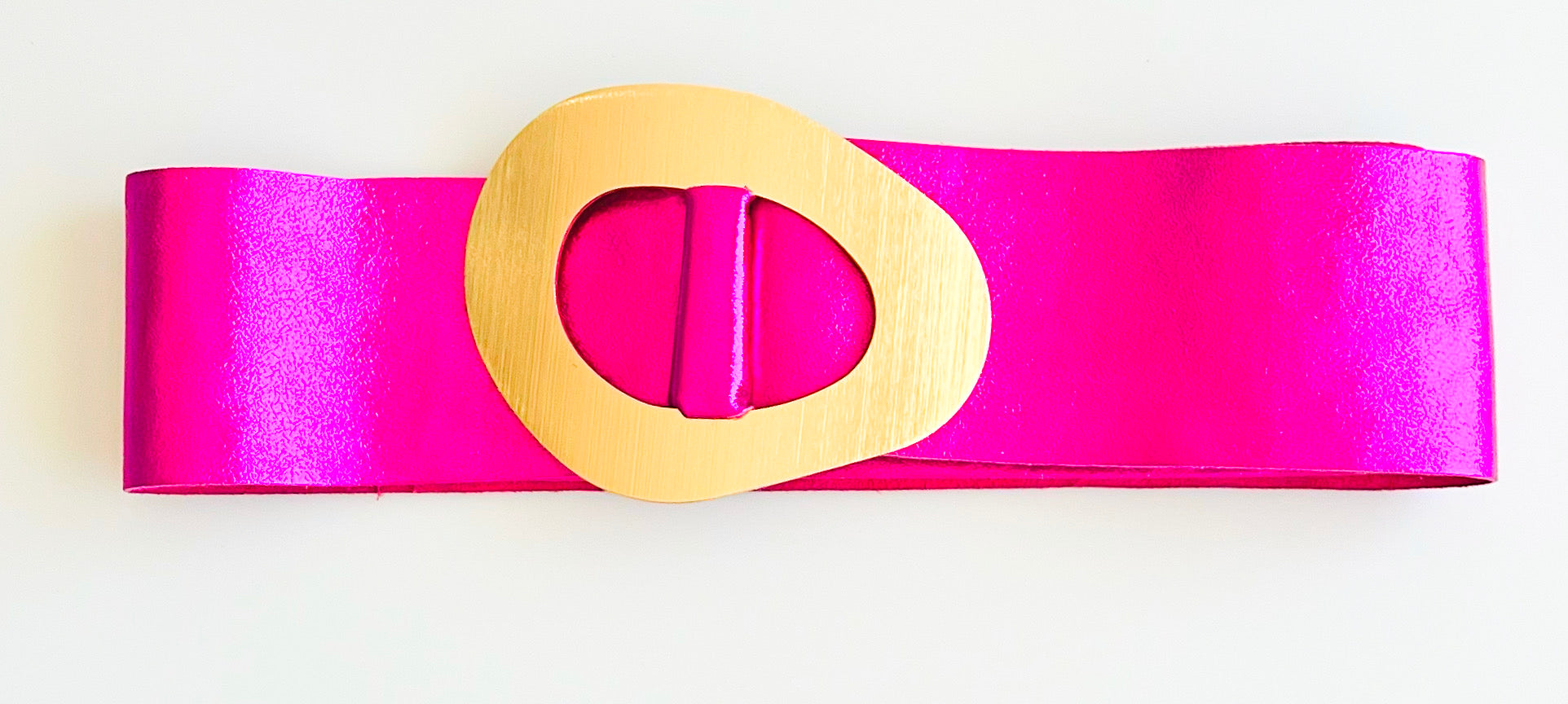 Wide Buckle Metallic Leather Suede Belt - Fuchsia-260 Other Accessories-Chenson & Gorett-Coastal Bloom Boutique, find the trendiest versions of the popular styles and looks Located in Indialantic, FL