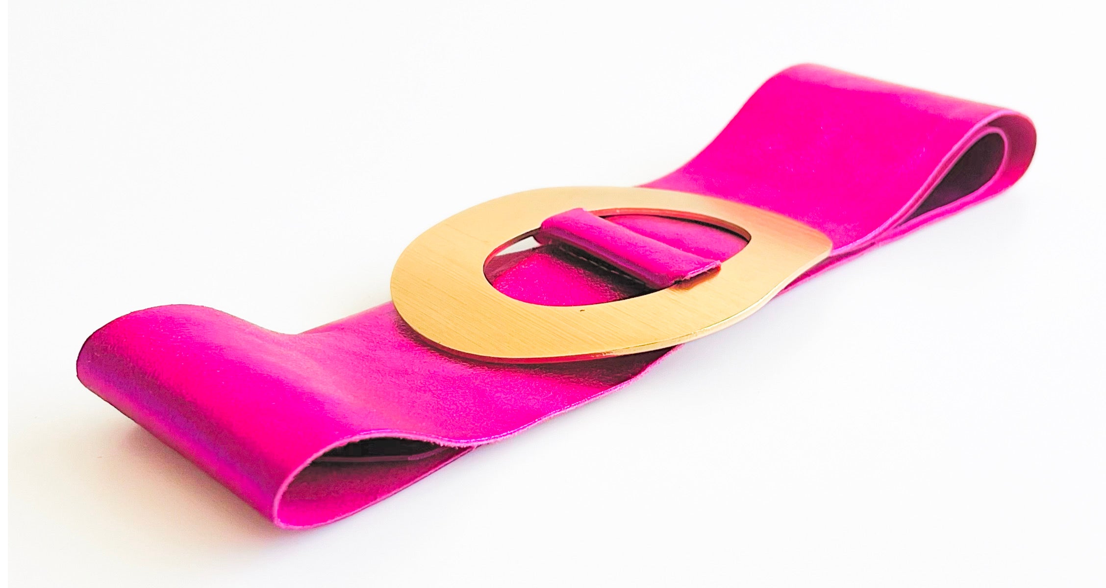 Wide Buckle Metallic Leather Suede Belt - Fuchsia-260 Other Accessories-Chenson & Gorett-Coastal Bloom Boutique, find the trendiest versions of the popular styles and looks Located in Indialantic, FL