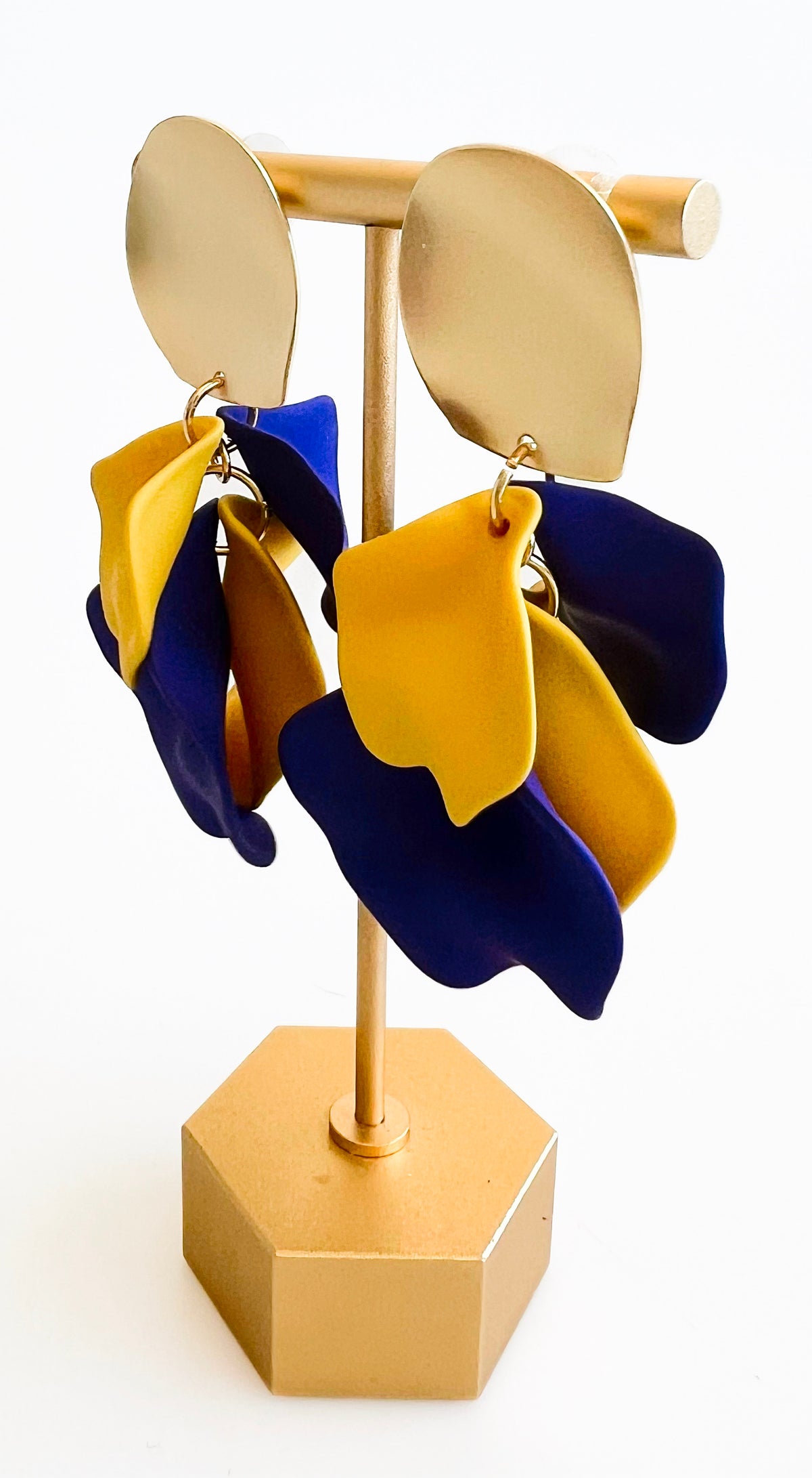 Dangle Petal Earrings - Purple & Yellow-230 Jewelry-NYW-Coastal Bloom Boutique, find the trendiest versions of the popular styles and looks Located in Indialantic, FL