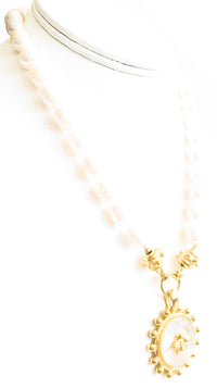 Pearled Bee Pendant Necklace - Susan Shaw-230 Jewelry-SUSAN SHAW-Coastal Bloom Boutique, find the trendiest versions of the popular styles and looks Located in Indialantic, FL