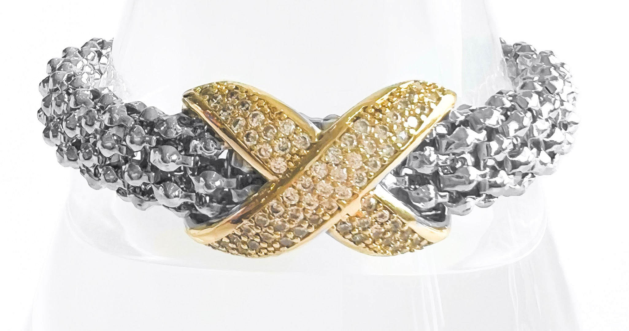 CZ Micropaved Cross Textured Bracelet-230 Jewelry-NYW-Coastal Bloom Boutique, find the trendiest versions of the popular styles and looks Located in Indialantic, FL