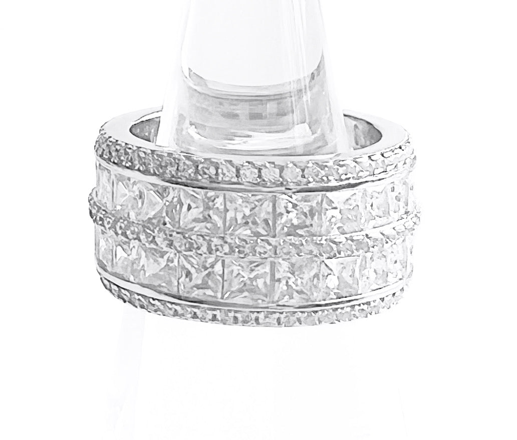 Sterling Silver Baguette Band Ring-230 Jewelry-SARA JEWELRY-Coastal Bloom Boutique, find the trendiest versions of the popular styles and looks Located in Indialantic, FL