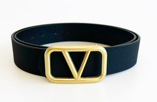 Boite V Buckle Belt - Black-260 Other Accessories-ICCO ACCESSORIES-Coastal Bloom Boutique, find the trendiest versions of the popular styles and looks Located in Indialantic, FL