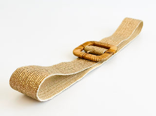Rectangle Straw Buckle Belt - Gold-260 Other Accessories-ICCO ACCESSORIES-Coastal Bloom Boutique, find the trendiest versions of the popular styles and looks Located in Indialantic, FL