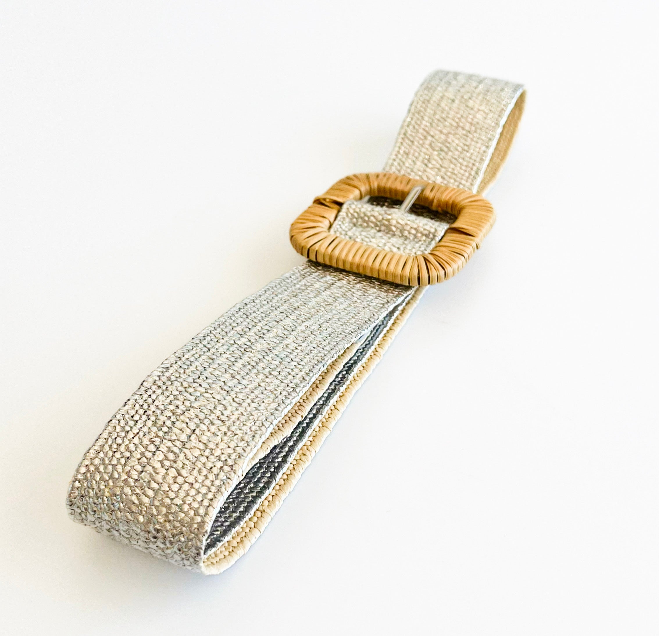 Rectangle Straw Buckle Belt - Silver-260 Other Accessories-ICCO ACCESSORIES-Coastal Bloom Boutique, find the trendiest versions of the popular styles and looks Located in Indialantic, FL