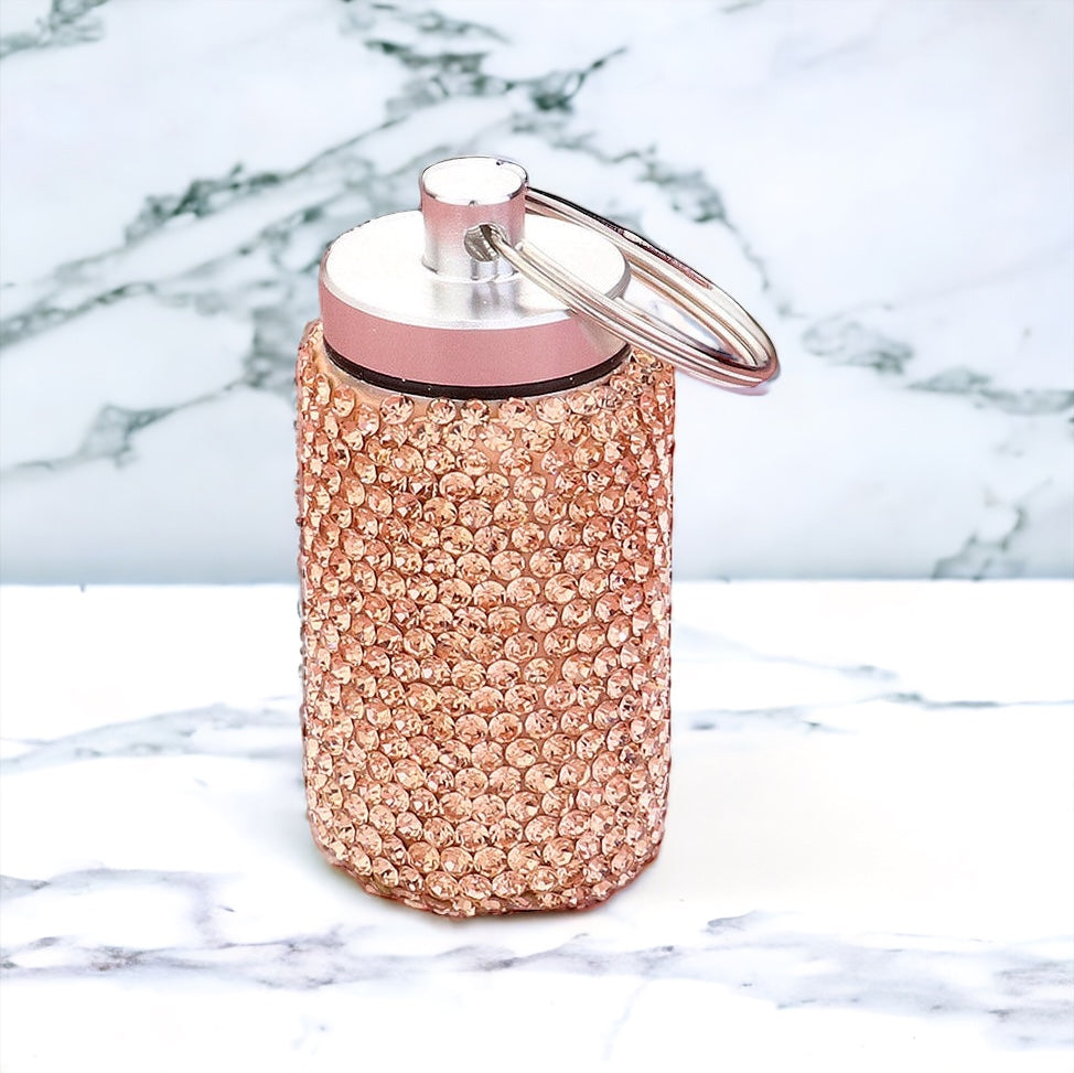 Bling Small Pill Case / Keychain - Peach-260 Other Accessories-Wona Trading-Coastal Bloom Boutique, find the trendiest versions of the popular styles and looks Located in Indialantic, FL