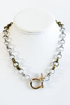 PRE ORDER CB Custom Two Tone Horsebit Necklace-230 Jewelry-Holly-Coastal Bloom Boutique, find the trendiest versions of the popular styles and looks Located in Indialantic, FL