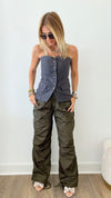 Breezy Cargo Pants-170 Bottoms-Beulah Style-Coastal Bloom Boutique, find the trendiest versions of the popular styles and looks Located in Indialantic, FL