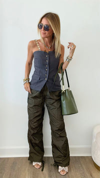 Breezy Cargo Pants-170 Bottoms-Beulah Style-Coastal Bloom Boutique, find the trendiest versions of the popular styles and looks Located in Indialantic, FL