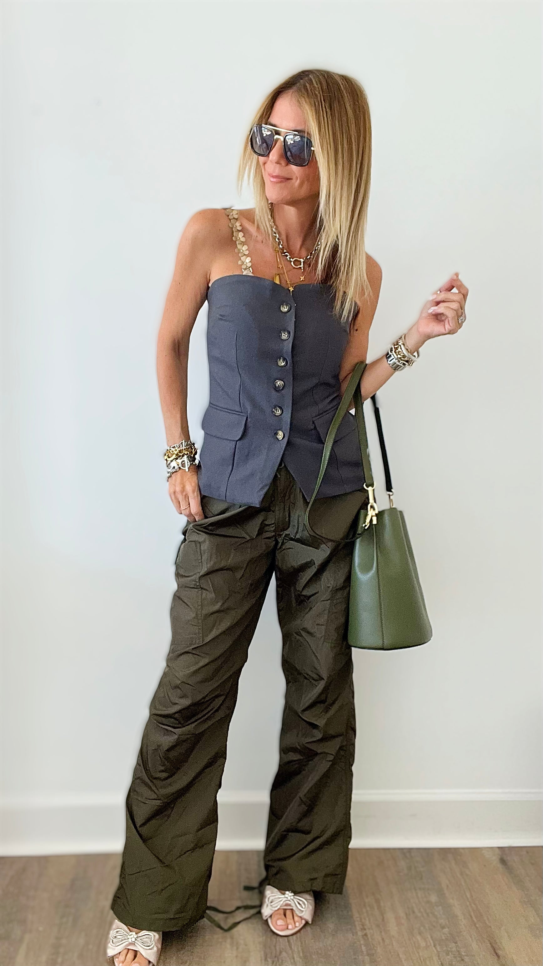 Breezy Cargo Pants-170 Bottoms-Beulah Style-Coastal Bloom Boutique, find the trendiest versions of the popular styles and looks Located in Indialantic, FL