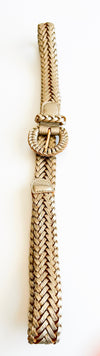 Braided Vegan Leather Belt - Gold-260 Other Accessories-GS JEWELRY-Coastal Bloom Boutique, find the trendiest versions of the popular styles and looks Located in Indialantic, FL