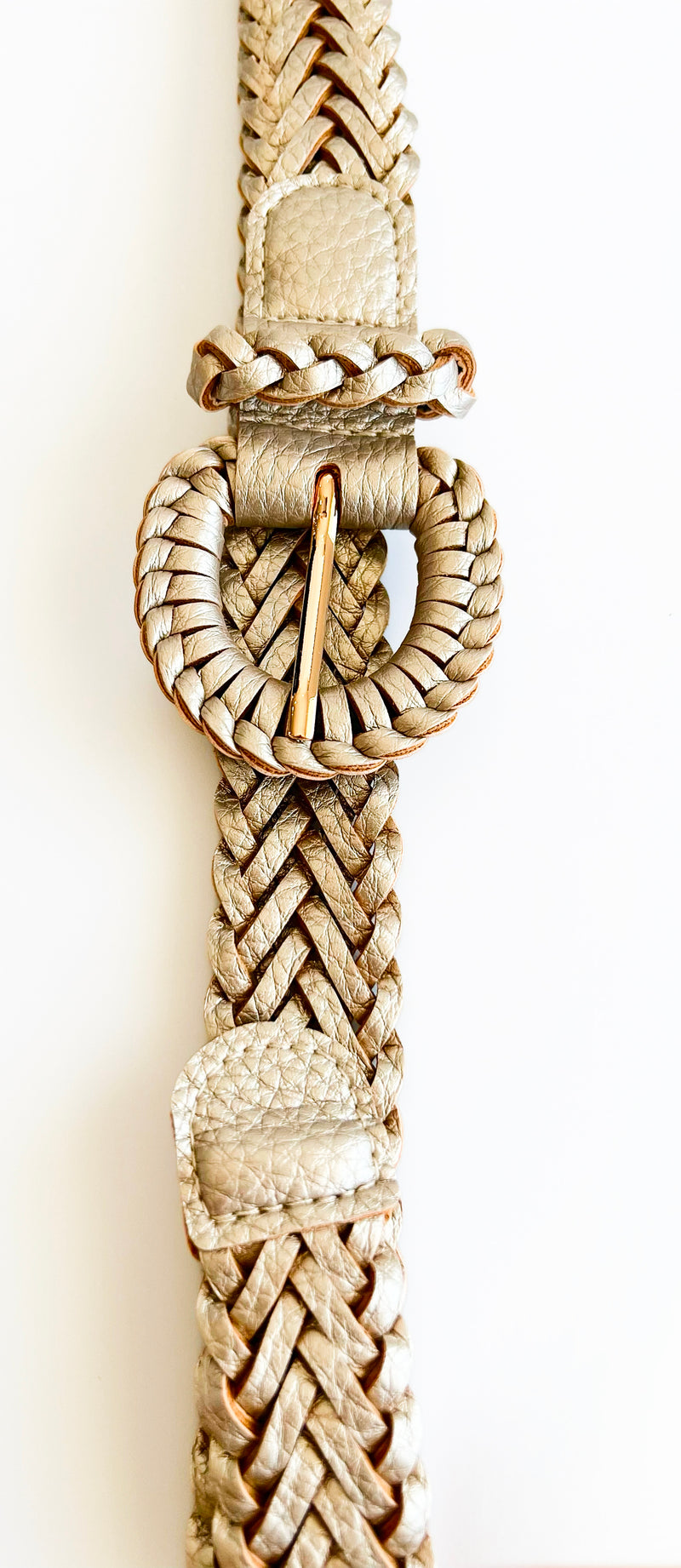 Braided Vegan Leather Belt - Gold-260 Other Accessories-GS JEWELRY-Coastal Bloom Boutique, find the trendiest versions of the popular styles and looks Located in Indialantic, FL