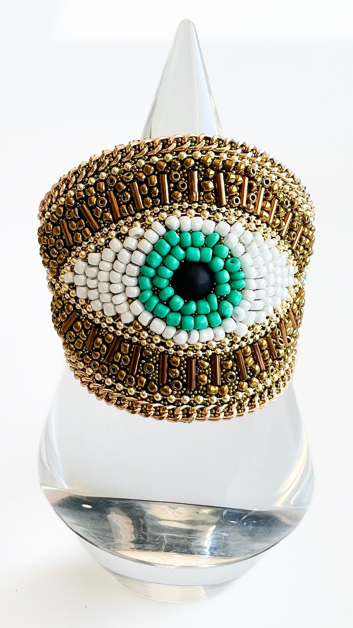 Embellished Gold Evil Eye Bracelet-230 Jewelry-Chasing Bandits-Coastal Bloom Boutique, find the trendiest versions of the popular styles and looks Located in Indialantic, FL