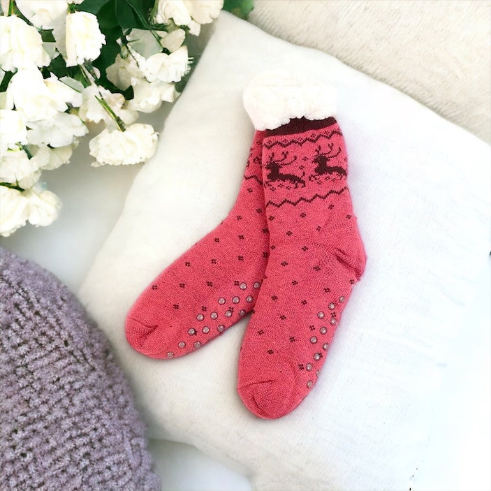 Sherpa Winter Fleece Lining Slipper Socks-260 Other Accessories-Selini New York-Coastal Bloom Boutique, find the trendiest versions of the popular styles and looks Located in Indialantic, FL