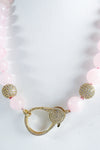 Micropave Clasp Madagascar Agate Stone Magnetic Necklace - Pink-230 Jewelry-AF Designs-Coastal Bloom Boutique, find the trendiest versions of the popular styles and looks Located in Indialantic, FL
